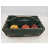 Wooden Carry Crate With Painted Wooden Balls