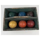 Wooden Carry Crate With Painted Wooden Balls