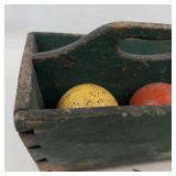 Wooden Carry Crate With Painted Wooden Balls