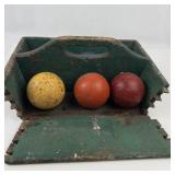 Wooden Carry Crate With Painted Wooden Balls
