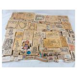 Assorted Wooden Rubber Stamps Mixed Lot