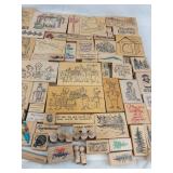 Assorted Wooden Rubber Stamps Mixed Lot