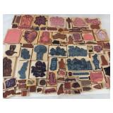 Assorted Wooden Rubber Stamps Mixed Lot