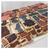 Assorted Wooden Rubber Stamps Mixed Lot