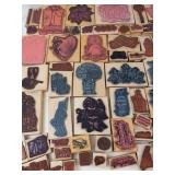 Assorted Wooden Rubber Stamps Mixed Lot