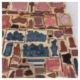 Assorted Wooden Rubber Stamps Mixed Lot