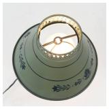 Vintage Green Toleware Table Lamp