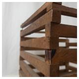 Antique Wooden Egg Crate With Hinged Lid & Handle