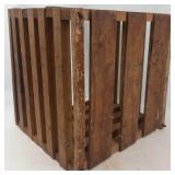 Antique Wooden Egg Crate With Hinged Lid & Handle