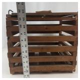 Antique Wooden Egg Crate With Hinged Lid & Handle
