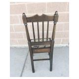 Vintage Wooden Dining Chair With Upholstered Seat