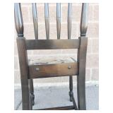 Vintage Wooden Dining Chair With Upholstered Seat
