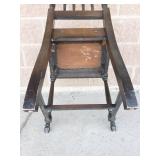 Vintage Wooden Dining Chair With Upholstered Seat