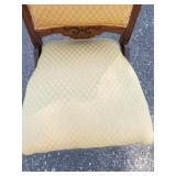 Antique Eastlake Parlor Chair With Yellow Upholstery
