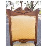 Antique Eastlake Parlor Chair With Yellow Upholstery