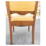 Antique Eastlake Parlor Chair With Yellow Upholstery