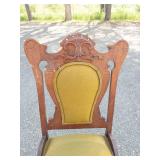 Victorian Style Walnut Side Chair With Velvet Upholstery