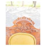 Victorian Style Walnut Side Chair With Velvet Upholstery