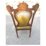 Victorian Style Walnut Side Chair With Velvet Upholstery