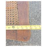Antique Oak Press-Back Rocking Chair With Cane Seat