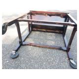 Wood Library Book Trolley With Casters