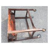 Wood Library Book Trolley With Casters