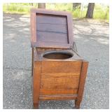 Antique Oak Chamber Pot Commode