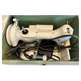 Vintage Singer 221K Sewing Machine With Case & Motor