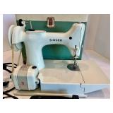 Vintage Singer 221K Sewing Machine With Case & Motor