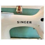 Vintage Singer 221K Sewing Machine With Case & Motor