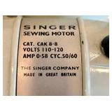 Vintage Singer 221K Sewing Machine With Case & Motor