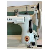 Vintage Singer 221K Sewing Machine With Case & Motor