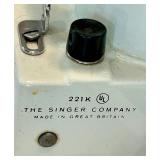Vintage Singer 221K Sewing Machine With Case & Motor