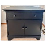Black Entertainment Storage Cabinet With Drawer & Doors