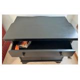 Black Entertainment Storage Cabinet With Drawer & Doors