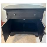 Black Entertainment Storage Cabinet With Drawer & Doors