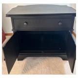 Black Entertainment Storage Cabinet With Drawer & Doors