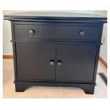 Black Entertainment Storage Cabinet With Drawer & Doors