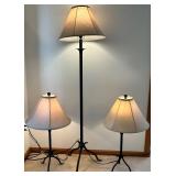 Mixed Lot: 2 Table Lamps & Floor Lamp Set