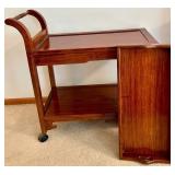 Wooden Serving Cart With Removable Tray