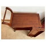 Wooden Serving Cart With Removable Tray