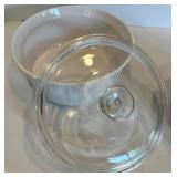 Pair of Covered White Ribbed Casserole Dishes