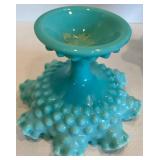 Fenton Hobnail Glass Compote Bowl and Bridal Basket Set (Lot of 3)