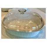 White Ceramic Bakeware Dish Set With Glass Lids (Lot of 4)