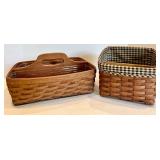 Longaberger Basket Set of 2 With Liners & Protectors