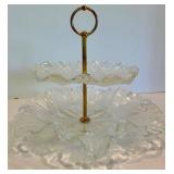 Mikasa Glass Two-Tier Serving Stand & Bowl Set