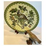 Pottery Barn Plate & Figural Bird Mixed Lot