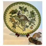 Pottery Barn Plate & Figural Bird Mixed Lot