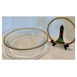 Fire and Light Art Glass Bowl and Platter