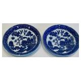 Blue & White Japanese Porcelain Dish Set (Lot of 9)